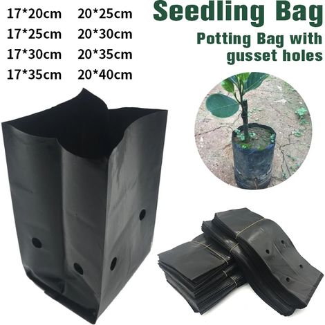(50 pièces, 20 x 40 cm) Sacs de semis pour pépinière, sacs de culture pour plantes potagères, sacs de repiquage respirants