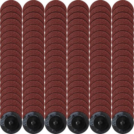 Disques de ponçage rouges de 2 pouces, grain 114, avec rouleaux de grain 36 pour le polissage de surface, l'ébavurage et l'élimination de la rouille. (1/5)