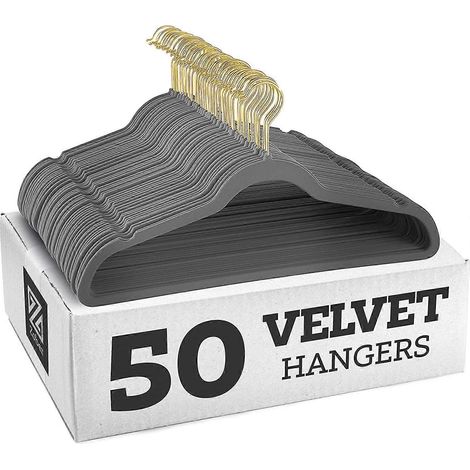 Cintres en velours antidérapants - Lot de 10 cintres pour costumes et vêtements (1/4)