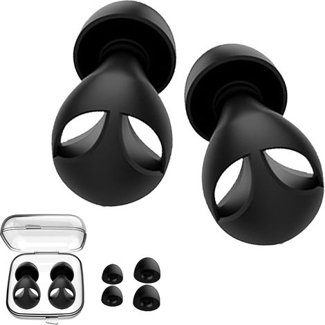 Bouchons d'oreilles pour dormir, réduction du bruit 25 dB, bouchons d'oreilles anti bruit en silicone réutilisables, idéal pour le sommeil, les concerts et les voyages (1/5)