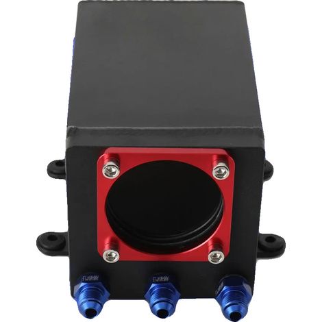 Réservoir de récupération de carburant, 1,6 litres, compatible avec pompe à carburant de 60 mm, connecteur mâle AN6, construction en aluminium, dimensions 17 x 10 x 10 cm (1/5)