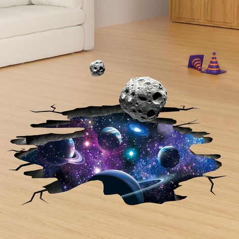 Stickers Muraux Galaxies 3D Grandes, Autocollant Mural Espace Planètes et Météorites, Décoration Murale pour Chambre Enfants Garçon (1/5)