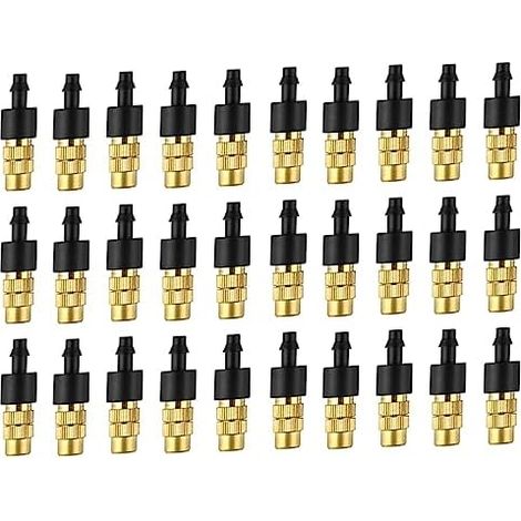 30 Stück Einstellbare Sprühdüse Messing,Bewässerungsdüse,Einstellbare Nebeldüse Spritzdüse,Zubehör für Gartenbewässerung Gewächshaus Bewässerung (1/5)