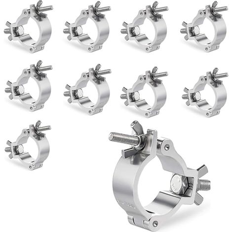 Truss Clamp,Truss Clamp Pince de Lumière de Scène,Truss Clamp Crochet de Fixation, 10pcs 48 à 52 mm Clamp en Aluminium de Suspension- Charge maximale de 200 kg pour éclairage de scène (1/5)
