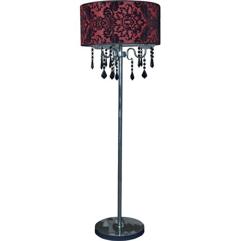 Lampada da terra Candellux Astor 53-80465 3xE14 cromo/rosso