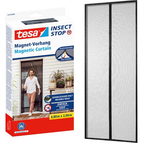 tesa Fliegengitter 55374-00000-00 Rideau aimanté (l x H) 0.80 m x 2.00 m anthracite 1 pc(s)