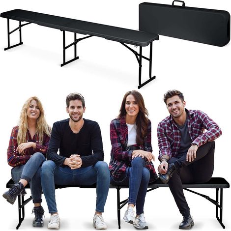 Banc de jardin pliant pour restauration 180 cm plonos noir