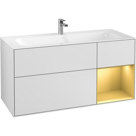 V&B Waschtischunterschrank Finion 119,6x59,1cm, Reg re gol m, wh. m Lac (1/2)
