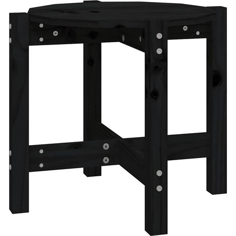 Maison Exclusive - Tavolino da Salotto Nero Ø 52,5x45 cm in Legno Massello di Pino