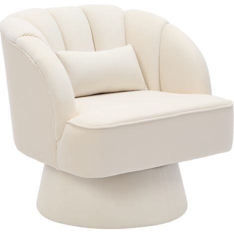 Fauteuil Pivotant Moderne, Fauteuil Rembourré à 360° Avec Dossier Rayé Et Rembourrage Moelleux