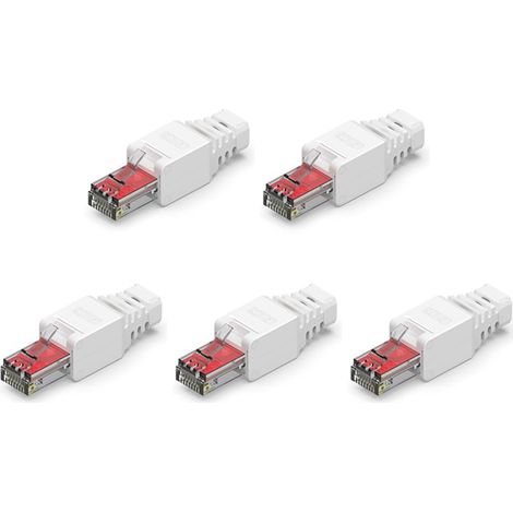 5 PCS RJ45 Wire-Punch Ethernet Plug Terminaison Réseau Facile à Faire Soi-Même, Pince à Sertir Requise pour les Routeurs et Commutateurs de Bureau (1/4)