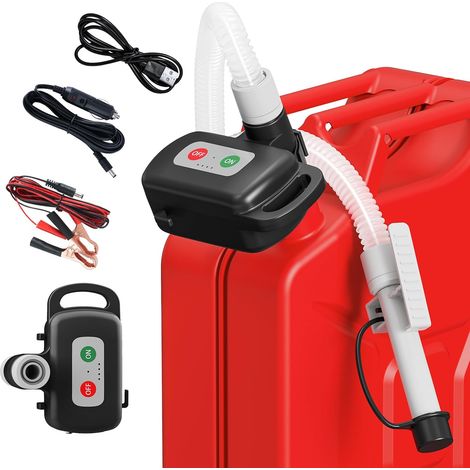Pompe de transfert de carburant portable avec capteur d'arrêt automatique, pompe diesel électrique 12 l/min avec batterie et câble, pompe à huile rechargeable pour bidons, réservoirs de carburant (1/5)