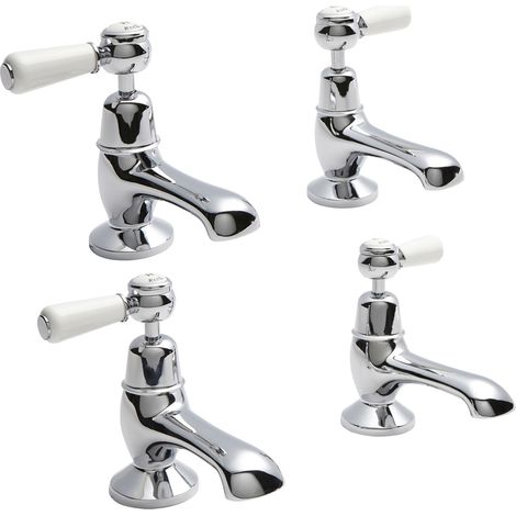 Hudson Reed Topaz Lever Basin Taps and Bath Taps - Chrome (1/4)