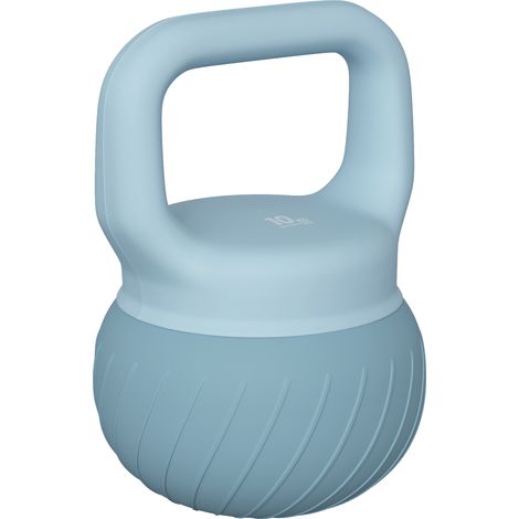 SPORTNOW pesa rusa 10 kg, kettlebell relleno de arena metálica y mango antideslizante, para entrenamiento en casa, gimnasio, azul claro