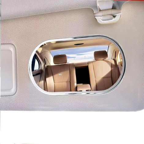 Espejo para parasol de coche, espejo de maquillaje para vehículos, espejo de tocador autoadhesivo para camiones y SUV (ovalado) (1/5)