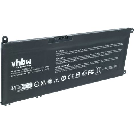 vhbw Akku kompatibel mit Dell G5 5587-D2565R, 5587-D2565B, 5587-D2645B, 5587-D2545B, 5587-D1865B, 5587-D2545R Notebook (2300 mAh, 15,2 V, Li-Polymer) (1/5)