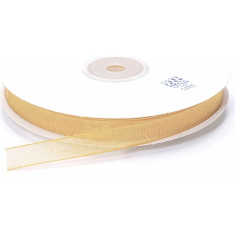 Ruban organza pêche, 10 mm x 50 m