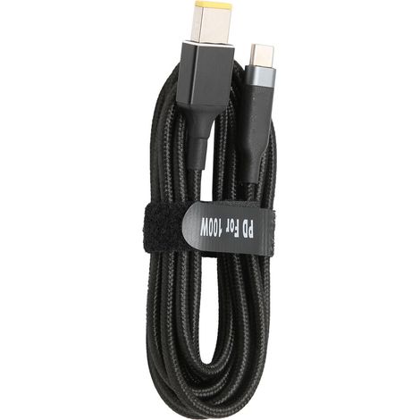 Adattatore maschio quadrato ultrasottile, alimentatore USB Type-C PD da 100 W, compatibile con Thinkpad Yoga e Ideapad.