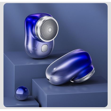 Mini Rasoir Electrique Portable Rechargeable USB - Compact et Puissant avec 6 Lames Rotatives pour Homme (Pour Voyage, Voiture et Maison) - Tête de Lame Amovible avec Lavage à l'eau (1/4)