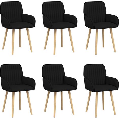 Sillas de comedor 6 uds. Tela Negro 56,5 x 50 x 87,5 cm vidaXL (1/5)