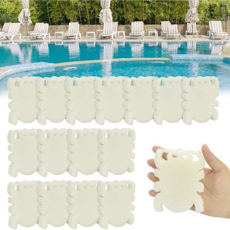 16 PCS Éponge Spa Réutilisable Éponge Absorbant l'huile Durable Éponge d’Écume Blanc Accessoire Spa Outils De Nettoyage Absorbe de Graisse Eponge pour Jacuzzi Nettoyant Piscine(Araignée) (1/5)