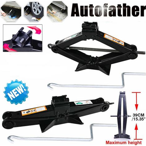 Auto Jack 2 tonnes ciseaux auto Jack de 115mm à 390mm Ľ manivelle chromée