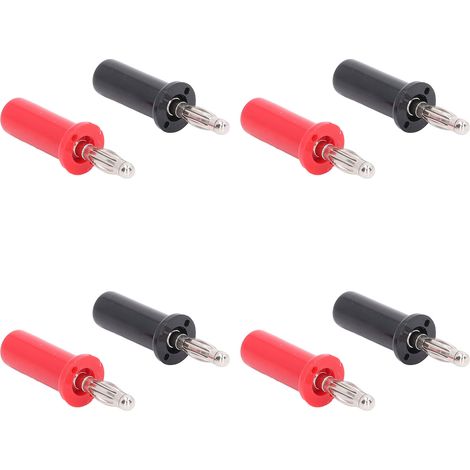 Ensemble de Connecteurs Banane 4mm Mâle en Laiton à Souder, Type Lanterne Rouge et Noir pour Câblage Électrique (1/5)