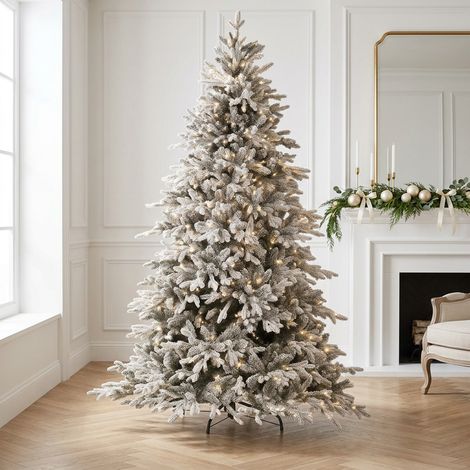 Albero di Natale innevato "Naigel" con Led e bacchetta magica in PE Effetto Real Touch + PVC + Flock -210 cm (1/5)