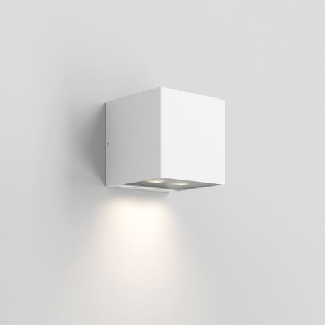 Lampada da Parete Forward 2 Luci Asimmetrica IP54 in Alluminio Bianco, LED 10.5W 3000K, Ottica Direzionata per Illuminazione Architetturale Esterna