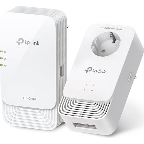 Tp-Link – Kit CPL G.hn 2400 WiFi 6 AX1800 – 2 ports Ethernet Gigabit – Couverture jusqu'à 300m – WiFi OneMesh pour réseau homogène