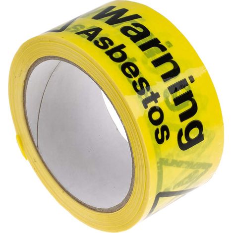 Étiquette de sécurité Noir/Jaune, "Warning Asbestos" ( Prix pour 1 ) (1/2)