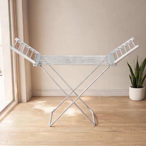 Sèche-linge sur pied pliable 144 x 53 x 91 cm aluminium (1/5)