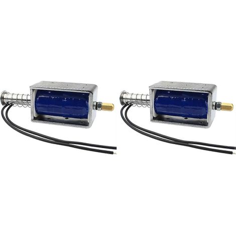 2 électroaimants puissants LY-1264B à courant continu, à action poussée-traction, 12 V, course du solénoïde, bobine magnétique de 30 mm, aimant télescopique électrique (1/5)
