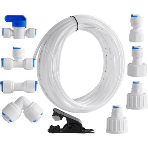 Tuyau d'alimentation en eau universel de 15 m, kit de raccord de tuyau de réfrigérateur 1/4", tube de filtre, pièces et accessoires pour réfrigérateur (1/5)
