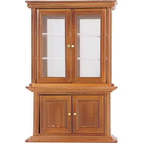 Étagère miniature 1:12 en bois simulé haute fidélité, meuble de présentation pour maison de poupée décoration bordeaux (1/5)
