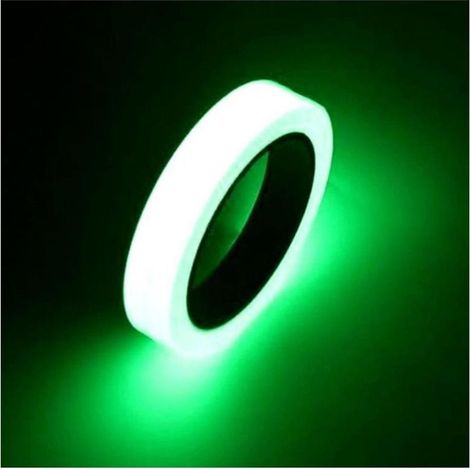 Cinta fluorescente de 10 m x 1,5 cm, cinta fluorescente autoadhesiva, cinta que brilla en la oscuridad, cinta adhesiva luminosa verde, cinta verde fosforescente para escaleras, interruptores, biciclet (1/5)
