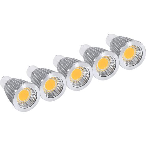 Spot Led GU10 - Ampoule COB 7 W - Blanc Chaud 3000 K - 580 Lm - Pour Éclairage Intérieur - Lot de 5