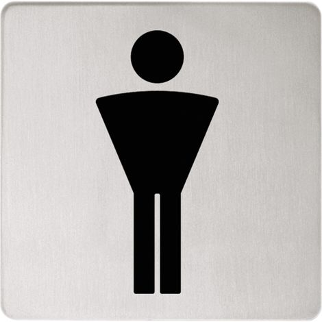 Plaque de porte PLAN symbole homme aluminium argent anodisé KEUCO