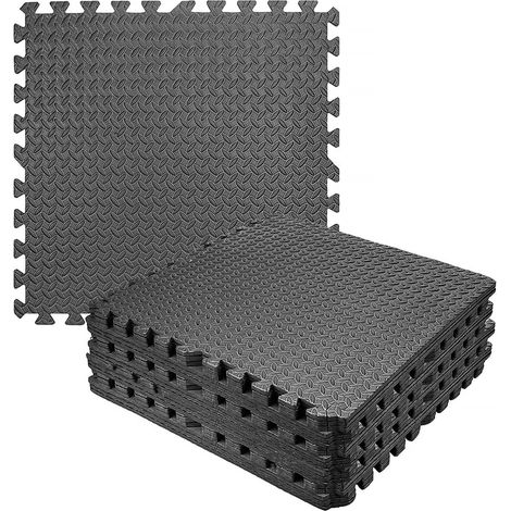 Tapis de Sol Fitness 12PCS Dalle en Mousse EVA Sportif Tapis de Gymnastique d’ Entraînement 60 x 60 cm
