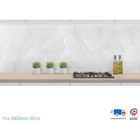 Crédence : Ardoise blanche 2 - Alu composite - 60 - 120 (1/3)