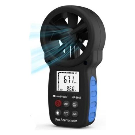 Anémomètre Portable, Anémomètre Numérique Haute Précision, Mesure la Vitesse du Vent, la Température, pour VMC, Extérieur (1/5)