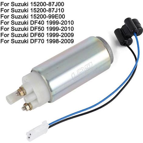 Pompe à essence électrique pour moteurs hors-bord Suzuki DF40, DF50, DF60 et DF70 (1998-2010). Remplace les références 15200-87J00, 15200-87J10 et 15200-99E00. (1/5)