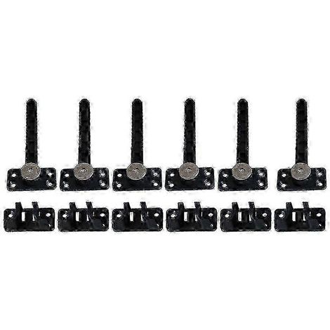 Lot de 6 supports de connexion rétractables en plastique noir pour canapé - Fixations robustes pour meubles 26-27 (1/5)