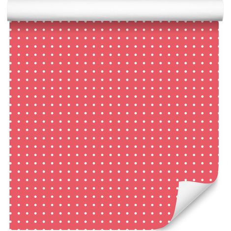 Papier peint à pois, corail en haut et en bas, pour salon et chambre, 50 x 1000 cm (1/5)