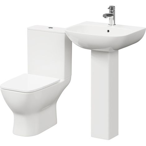 Kingston 545mm Full Pedestal Basin and Open Back Toilet Suite (1/5)