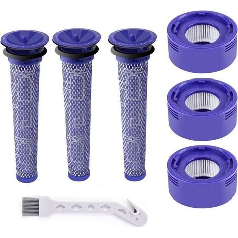 Filtres pour Dyson V8,V7,3 Pré-filtres et 3 Post-filtres pour Dyson V7 V8 Absolute Animal Motorhead Aspirateur, Rechange les Pièces 965661-01 ,967478-01 (1/4)