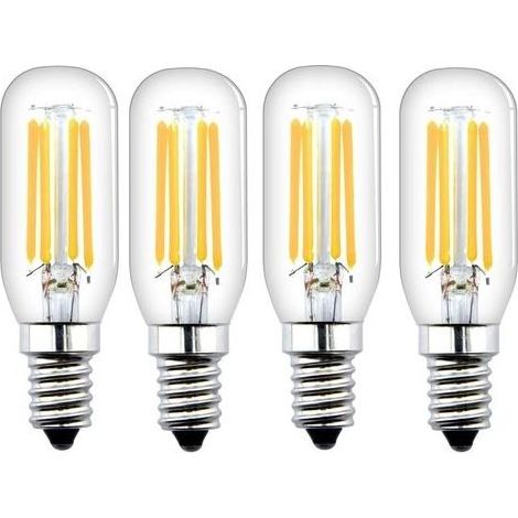 Lot de 4 ampoules LED E14 non dimmables 4 W avec 400 lm, équivalent à 40 W ampoule halogène, T26 ampoule à filament pour lumière du réfrigérateur (blanc chaud 2700 K, 4 unités) (1/5)