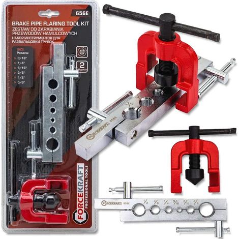 Kit d'évasement de tuyaux en acier à outils 3/16" à 5/8" – Bande de serrage robuste – Pour installations plomberie et chauffage (1/5)
