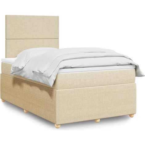 Giroletto a Molle con Materasso Crema 120x190 cm in Tessuto vidaXL (1/5)