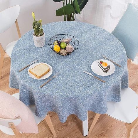 Nappe en coton et lin, style nordique, idéale pour une table ronde parfaite pour votre restaurant ou votre maison. (1/3)